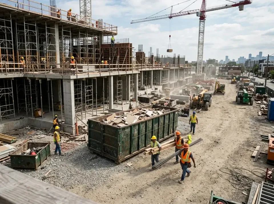 commercial-construction-site-w-002 — frequently asked questions, Low Cost Construction Dumpster Rental in Lakeville, MN